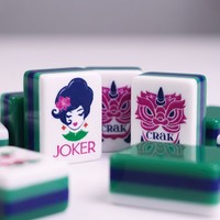 Jeu de Mahjong et de Poker Américain de Luxe en Acrylique Vert, 160 Tuiles, Kit pour 4 Joueurs, Résistant à l'Eau, Pliable, Portable, Cadeau de Voyage