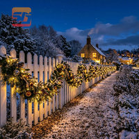 Guirlande de Noël LED luxueuse de 2,7 m, 8 modes d'éclairage, résistante au feu, indice de protection IP65, taille personnalisable pour escalier, cheminée