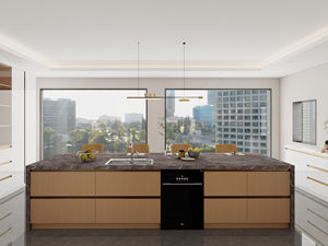 Meuble de cuisine moderne style européen, finition laquée brillante, construction en contreplaqué, crédence imperméable pour appartement - Product Image 4