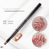 Pinceau de dessin pour nail art noir, stylo de peinture UV pour gel, pinceau à rayures pour fleurs, outils de manucure