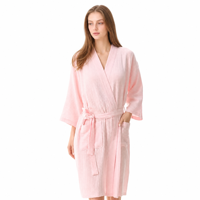 Peignoir en mousseline de coton léger unisexe, kimono turc long et doux, absorbant, pour hommes et femmes