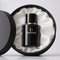 Flacon de Parfum en Verre Noir Mat Personnalisé 30ml 50ml 100ml avec Bouchon en Bois, Rond à Sertir, Vide, Bouteille de Parfum en Spray avec Boîte