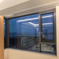 Ventana y Puerta de Aluminio Deezon para Casa Contenedor, Color de Marco Personalizado, Tamaño, Ventana Corredera de Vidrio con Mosquitera