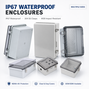 Caja de Conexiones Eléctrica Impermeable para Exteriores IP66 de Policarbonato NEMA 4X con Cierres de Acero Inoxidable 304 - Product Image 6