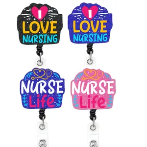 新型塑料闪光护士工作医疗徽章卷轴护理学生办公室配件