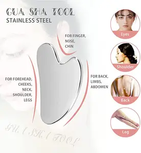 Outil de Massage Gua Sha en acier inoxydable SUS304, Massage pour le visage