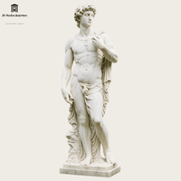 Décoration de jardin extérieure personnalisée, statue de David nue en marbre grandeur nature, style romain