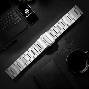 316L Stainless Steel <b>Watch</b> Band Foldover <b>Clasp</b> Charm Strap Link Wristband <b>for</b> Unisex <b>Watch</b> Replacement - Product Image 1
