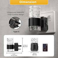 Lampes de nuit modernes noires LOHAS, luminosité réglable, lampe de nuit LED noire moderne à brancher pour la décoration de la chambre