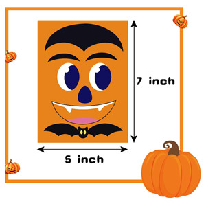 Lot de 12 feuilles d'autocollants décoratifs pour <span class=keywords><strong>Halloween</strong></span>, pour enfants, en papier synthétique écologique, motifs citrouille et visages de dessins animés, 5x7 - Product Image 5