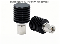 S MA-JR-18-5W-1 5W Résistance de terminaison RF DC-18GHz, Faux-récepteur coaxial S MA Mâle 50 Ohms en acier inoxydable