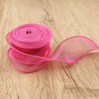 1 Rouleau de 10 Yards de Ruban en Fil de Soie Effet Queue de Poisson de 4 cm, 100% Polyester, Imprimé Feuille d'Argent, Couleur Unie, Mousseline Transparente, pour Bouquet Floral et Cadeau