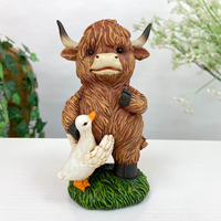 Statue de vache Highland artisanat en résine ornement écossais décoration de jardin et cadeau de Noël
