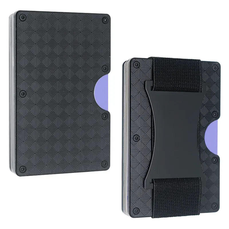 Factory Custom Black Card Holder Carbon Fiber Material Rfid Blocking Demagnetizing Function Wallet For Men's Id Credit Cards