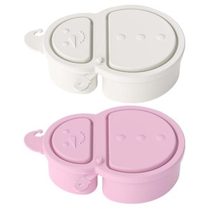Boîte <span class=keywords><strong>à</strong></span> goûter portable en silicone réutilisable <span class=keywords><strong>à</strong></span> deux compartiments pour enfants avec couvercle anti-fuite - Product Image 5