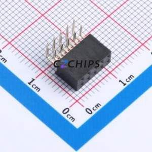 XDM200-2-05-W-6.35-G0 Pin Socket Bent Lead Through Hole,P=2mm Connector 2x5P 2mm Square Hole Right Angle Insert - Product Image 1