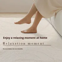 Tapis de salon moderne en style crème, à boucles, imperméable, résistant aux taches, pour la chambre à coucher, le canapé, la décoration de la maison