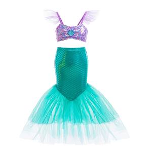 Ensemble de bikini Ariel Sirène pour filles, maillot de bain en maille transfrontalier pour les vacances à la source thermale, la plage et Halloween - Product Image 2