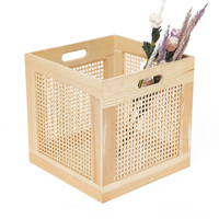 Panier de rangement en rotin, boîte de rangement de table, boîte de porche en bambou, panier de rangement en rotin en bois