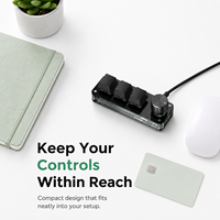 SIKAI 3 Tombol 1 Kenop Mini Keypad USB-C RGB Mini Keyboard Mekanik Kontrol Volume Pintasan Kustom untuk Pengeditan Video Pekerjaan Kantor