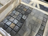 Pierre Naturelle Cube de Granit Noir Surface Fendue Brique Pavé Pavé Extérieur Pavé Carreaux pour Aménagement Paysager Allée