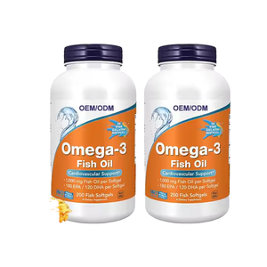 כמוסות ג'לטין רכות של שמן דגים אומגה <span class=keywords><strong>3</strong></span> בתווית פרטית בכמויות גדולות, תוסף DHA EPA פרימיום, יצרן OEM, אורגני מאושר, ללא הנדסה גנטית - Product Image 1