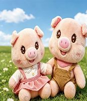 Jouet en peluche de cochon super doux personnalisable ODM rempli de nanoparticules, ensemble de couple avec tenues mignonnes pour enfants, cadeau et décoration intérieure 31cm-50cm