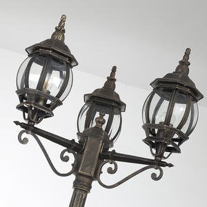 חיצוני גן ויקטוריה יוקרה עתיקים ברזל יצוק מנורת אור אלומיניום שחור הוביל רחוב אור אורות - Product Image 2