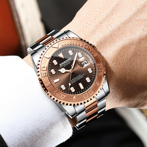 Montre-bracelet sport et affaires pour homme en acier inoxydable or rose, lumineuse, à quartz, étanche 42 mm, avec calendrier – Nouveauté 2026, Offre Spéciale - Product Image 2