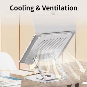Support portable réglable pour ordinateur portable, support pliable en métal pour ordinateur portable, ventilé et refroidissant, pour les utilisateurs d'ordinateurs portables - Product Image 5