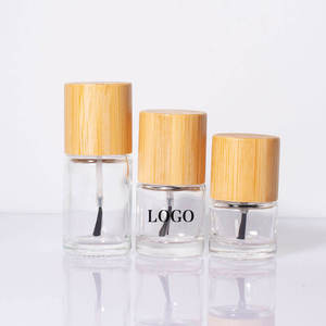 ขวดแก้วใสสำหรับยาทาเล็บพร้อมฝาไม้ทรงกระบอกแบบปิดผนึก - Product Image 3