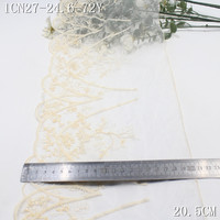 Kunden spezifische weiße Tüll spitze 20cm Stickerei Spitzen besatz Hochwertige Schimmer blume mit buntem Faden Spitzens toff für Kleidungs stück