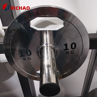 Disque de poids en acier électroplaqué avec logo personnalisé, 20 kg, 2 trous de préhension, usage commercial pour la musculation en salle de sport