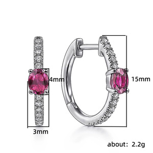 Orecchini a Cerchio con Perline per Donne, Gioielli per Orecchie con Pietre Scintillanti, Moda per Uso Quotidiano - Product Image 4