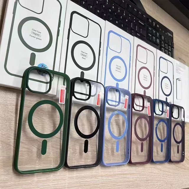 Full-cover Magnetic Anti-yellowing Anti-drop Shock-resistant Acrylic Phone case for iPhone 16 16E 15 14 13 12 11 Pro Max PLUS