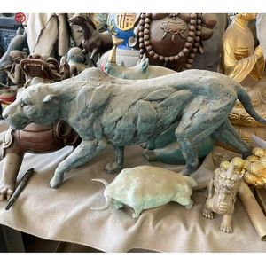 Fusa in bronzo di <span class=keywords><strong>pantera</strong></span> figurina di arte animale regali aziendali di fascia alta uomo decorazione ufficio casa statua di leopardo - Product Image 2
