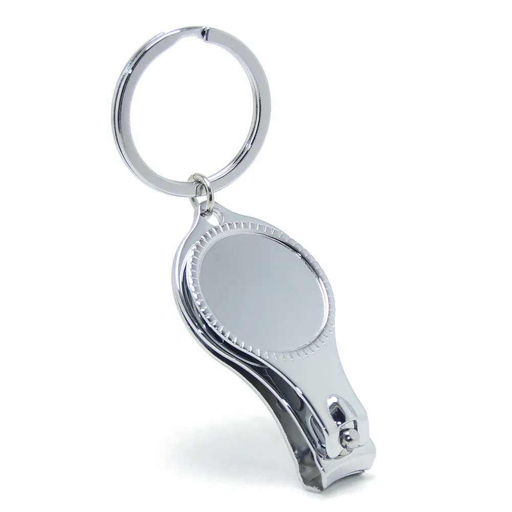 Atacado Mão Toe Nail Cutter Abridor de garrafas Keyring Chaveiro Titular Aparador Ferramentas Aço Inoxidável Metal Nail Clipper Keychain