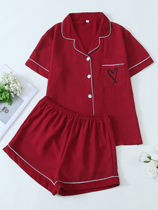 夏季短衬衫和裤子睡衣套装纯色可爱女童外套两件套 - Product Image 5