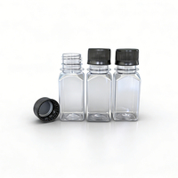 Botol Jus Plastik PET Mini 60ml, Dapat Diisi Ulang, Wadah Cairan Bening, Konsentrat Jus, Minuman Jahe, Botol Plastik