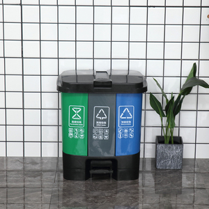 40L Kitchen Plastic <strong>Twin</strong> Pedal Trash <strong>Bin</strong> Dustbin 3 Compartment Portable Plastic Open Top <strong>Bin</strong> and 3 in 1 Waste <strong>Bins</strong> - Product Image 6