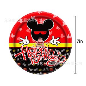Perlengkapan Pesta Ulang Tahun Anak Bertema <span class=keywords><strong>Mickey</strong></span> Baru, Plastik Sekali Pakai, Dekoratif, Nampan, Gelas, Spanduk, Hiasan Gantung, Gaya Eropa - Product Image 4