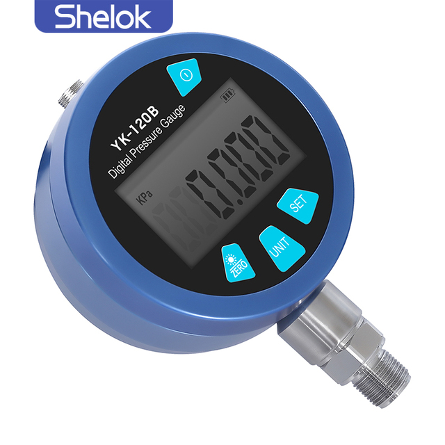 Shelok Adjustable Air Suspension Manometer Digital Hydraulic Hydrogen Pressure Gauge Quartz Resonant Sensor