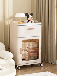 8028-4 New Arrival 1 <strong>Draw</strong> +2 Cabinets Plastic Drawer <strong>Storage</strong> Cabinets with Wheels - Product Image 2