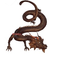 Statue de dragon volant en bronze, sculpture d'art en métal de taille réelle traditionnelle chinoise