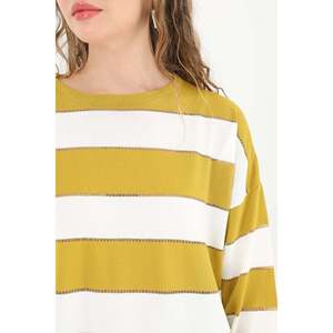 Tunique rayée à manches longues pour femmes, en coton, confortable, vêtements de travail, bleu et blanc - Product Image 6