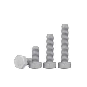 Vis à tête hexagonale DIN931 HDG, grade 10.9, filetage complet, acier au carbone M12 M16 <span class=keywords><strong>M20</strong></span> pour assemblage de bride de tour d'éolienne - Product Image 2
