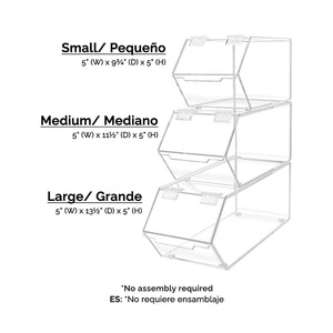 Impilabili in acrilico trasparente porta caramelle Set 3 pezzi-piccoli grandi portaoggetti con coperchio incernierato - Product Image 4