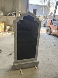 Monumentos Funerarios de Granito Negro Absoluto Estilo Ruso, Diseño Personalizado de Lápida Conmemorativa, Marcador de Cementerio - Product Image 3