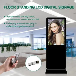 Tótem vertical para interiores de 55 pulgadas, pantalla de vídeo de publicidad Android, quiosco de pantalla táctil de señalización Digital independiente ultrafino LCD