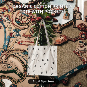 Bolsa de Compras Grande a Rayas de Algodón 100% Orgánico, Cosida a la Francesa, con Estampado Completo y Bolsillos Interiores, Venta al Por Mayor - Product Image 2
